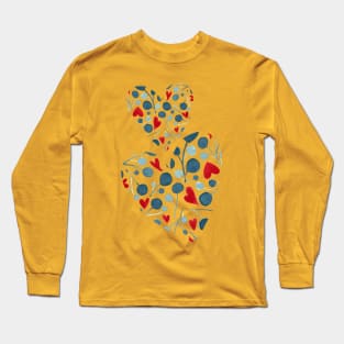 Watercolor hand-painted leaves hearts composition Long Sleeve T-Shirt